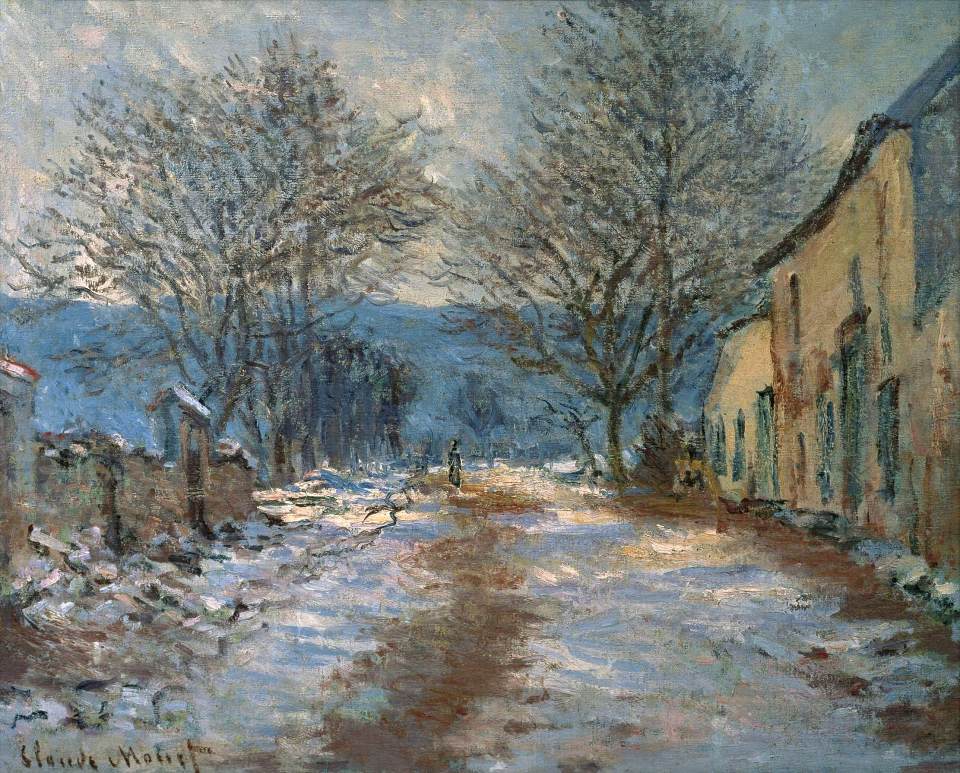 Snow Effect at Limetz (1885) - Claude Monet Tablo