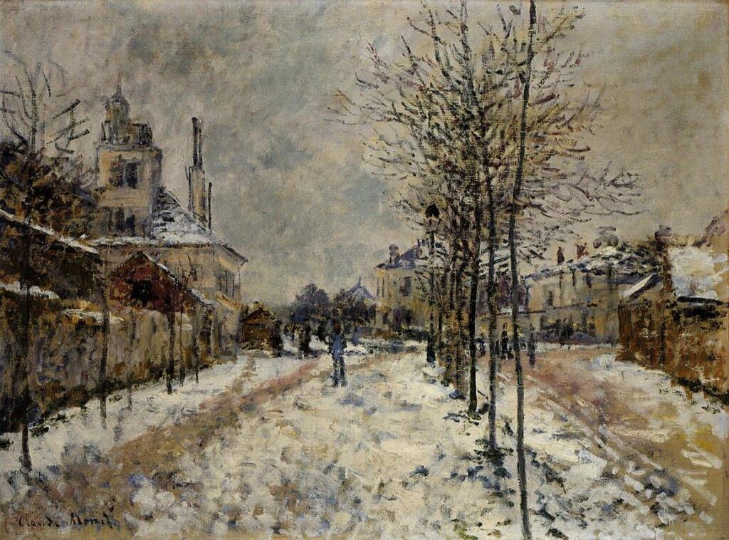 Snow Effect, The Boulevard de Pontoise at Argenteuil (1875) - Claude Monet Tablo
