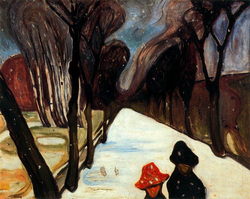Snow Falling in the Lane (1906) - Edvard Munch Tablo