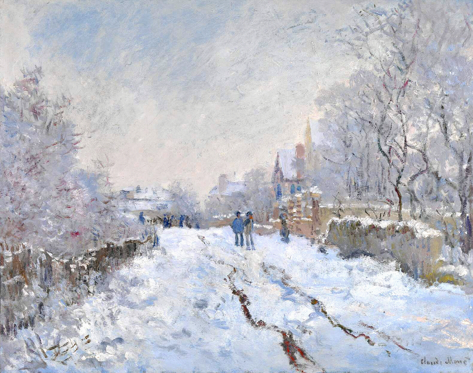 Snow Scene at Argenteuil (1875) - Claude Monet Tablo