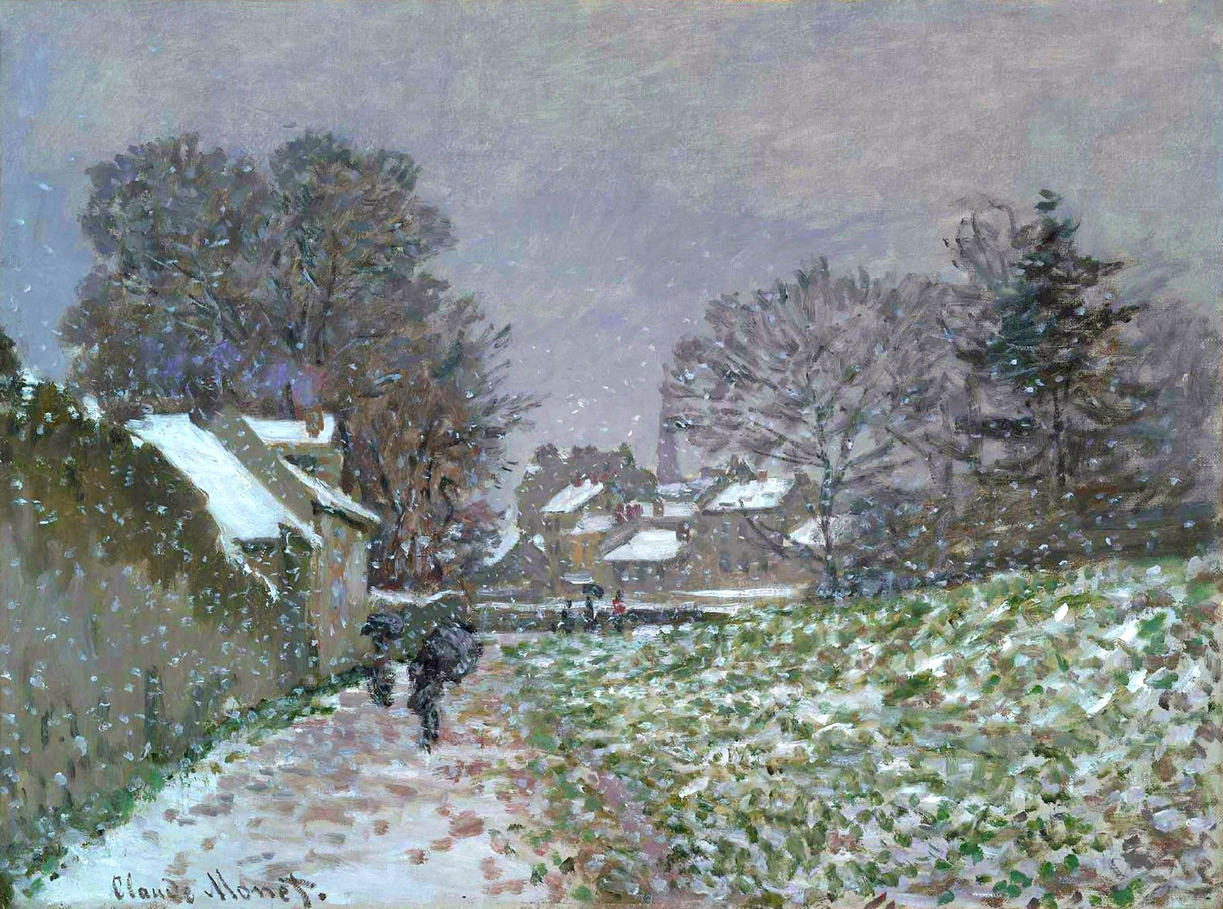 Snow at Argenteuil 02 (1874) - Claude Monet Tablo