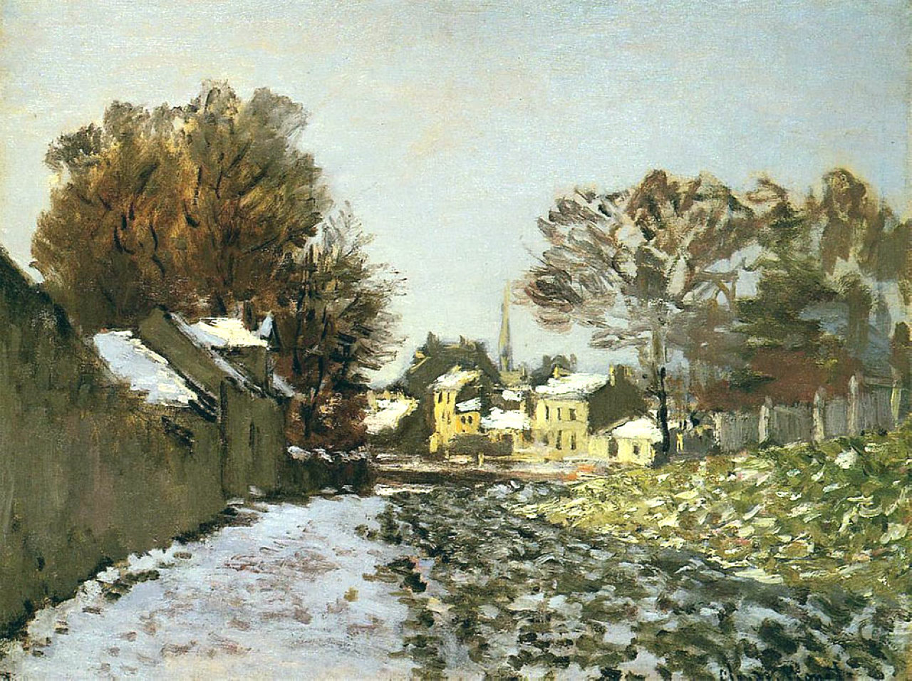 Snow at Argenteuil (1874) - Claude Monet Tablo