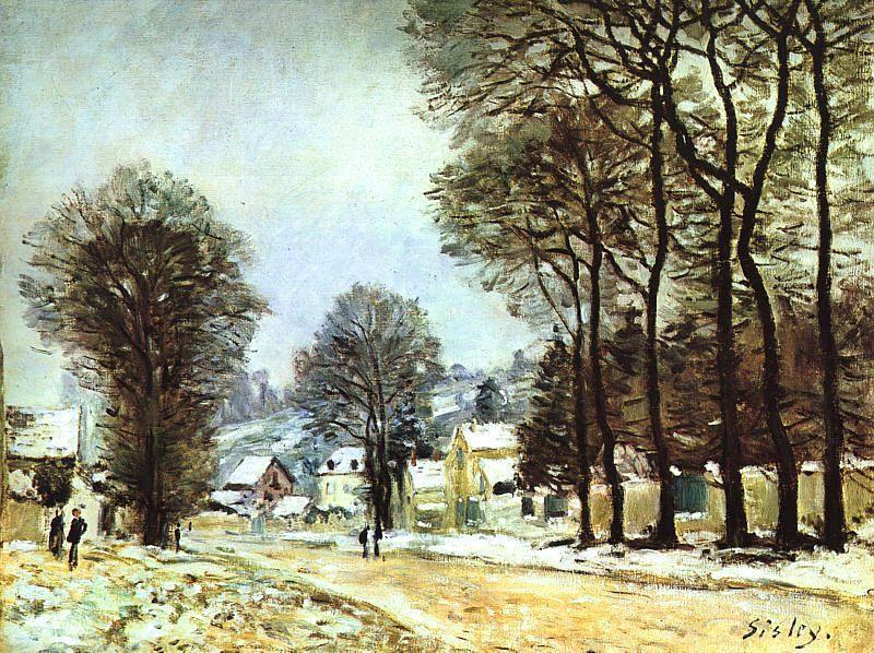 Snow at Louveciennes (1874) - Alfred Sisley Tablo