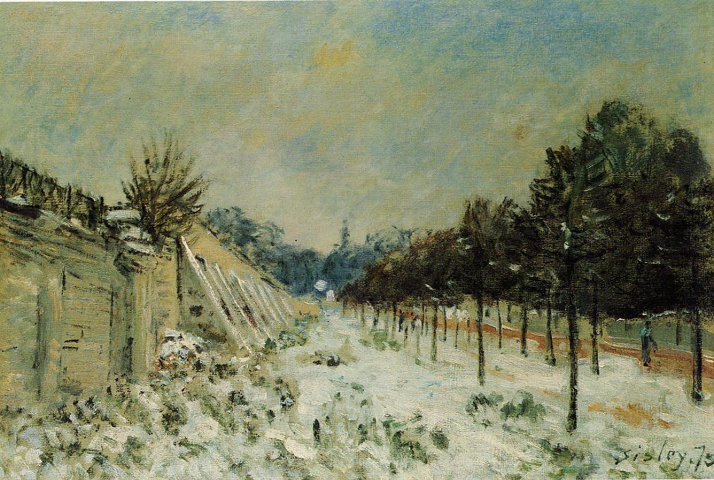 Snow at Marly le Roi (1875) - Alfred Sisley Tablo