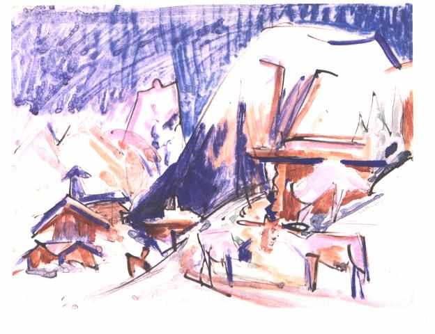 Snow at the Staffelalp - Ernst Ludwig Kirchner Tablo