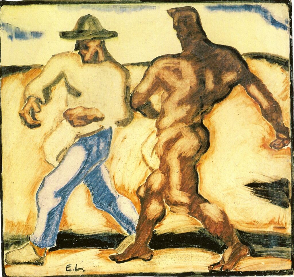 Sower and Devil (1923) - Albin Egger-Lienz Tablo