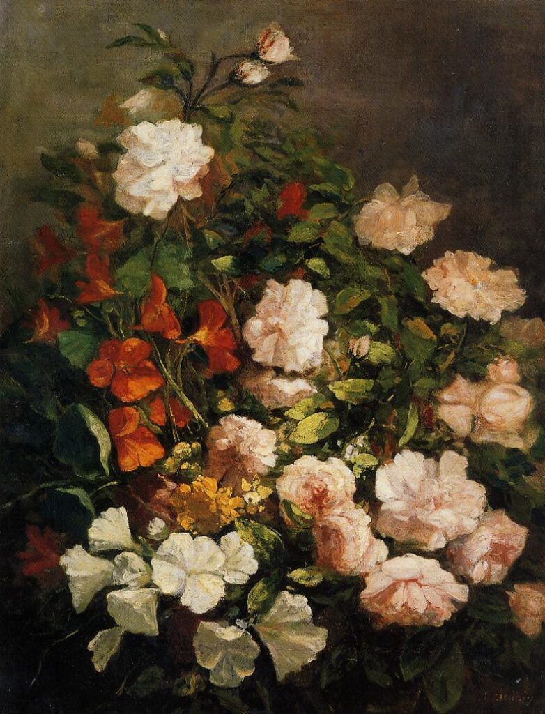 Spray of Flowers (1858) – Eugène Boudin Tablo
