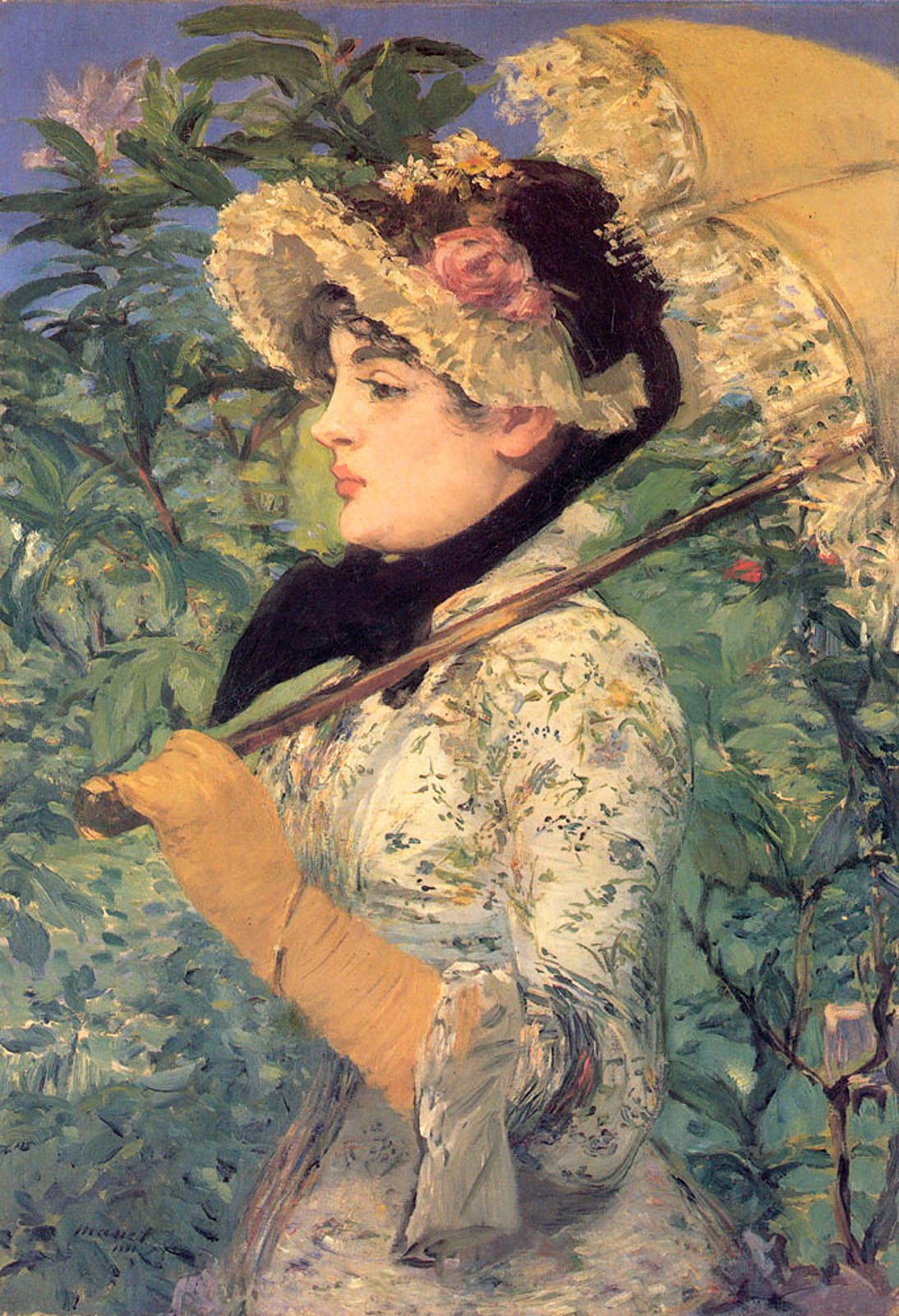 Spring (Study of Jeanne Demarsy) (1882) - Edouard Manet Tablo