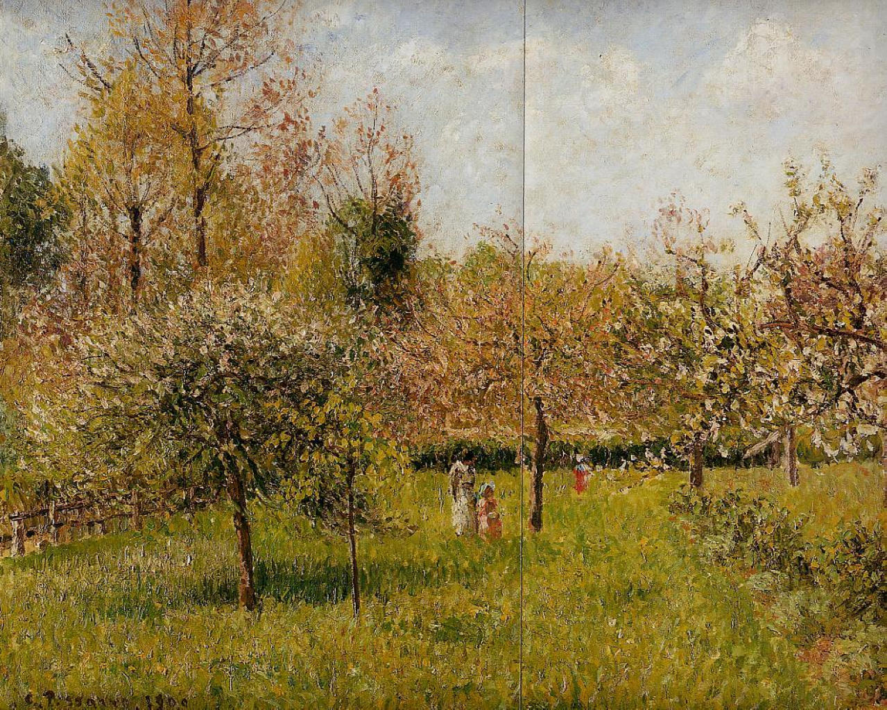 Spring at Eragny - Camille Pissarro Tablo