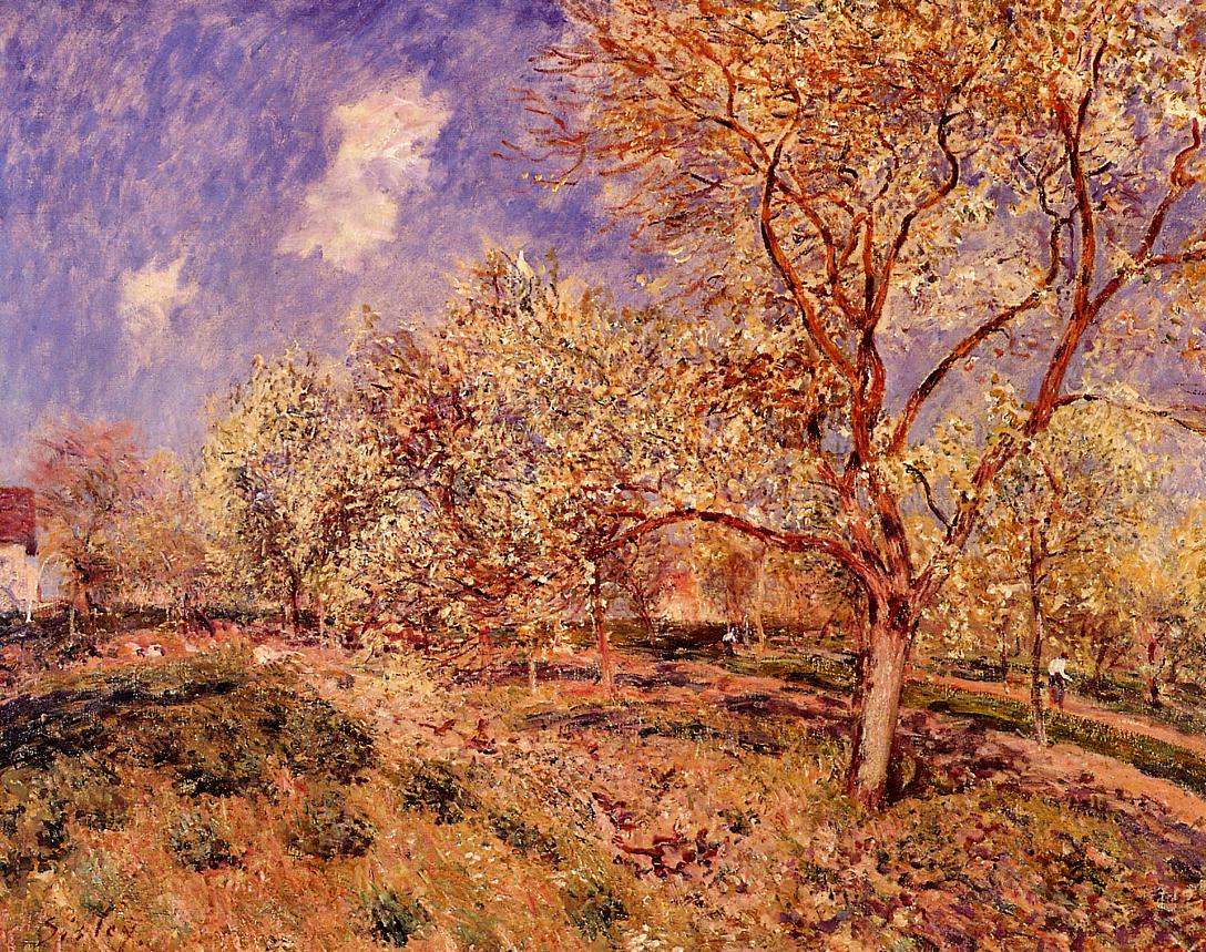Spring at Veneux (1880) - Alfred Sisley Tablo