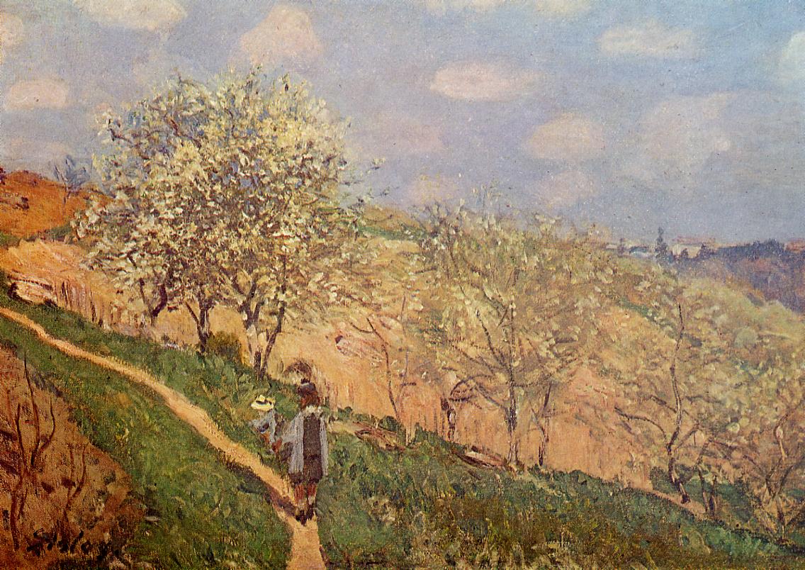 Spring in Bougival (1873) - Alfred Sisley Tablo