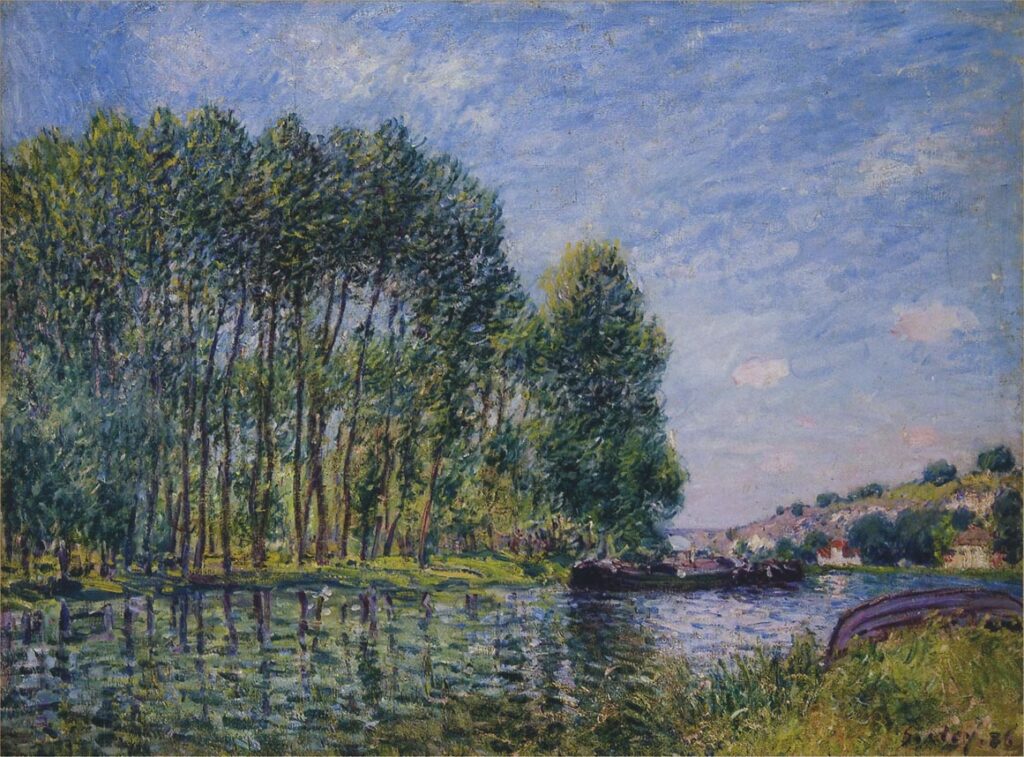 Spring on the Loing River (1885) - Alfred Sisley Tablo