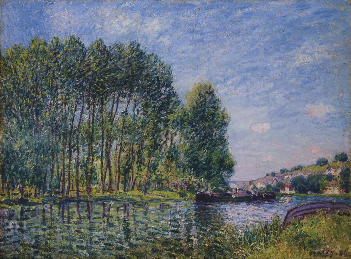 Spring on the Loing River (1885) - Alfred Sisley Tablo