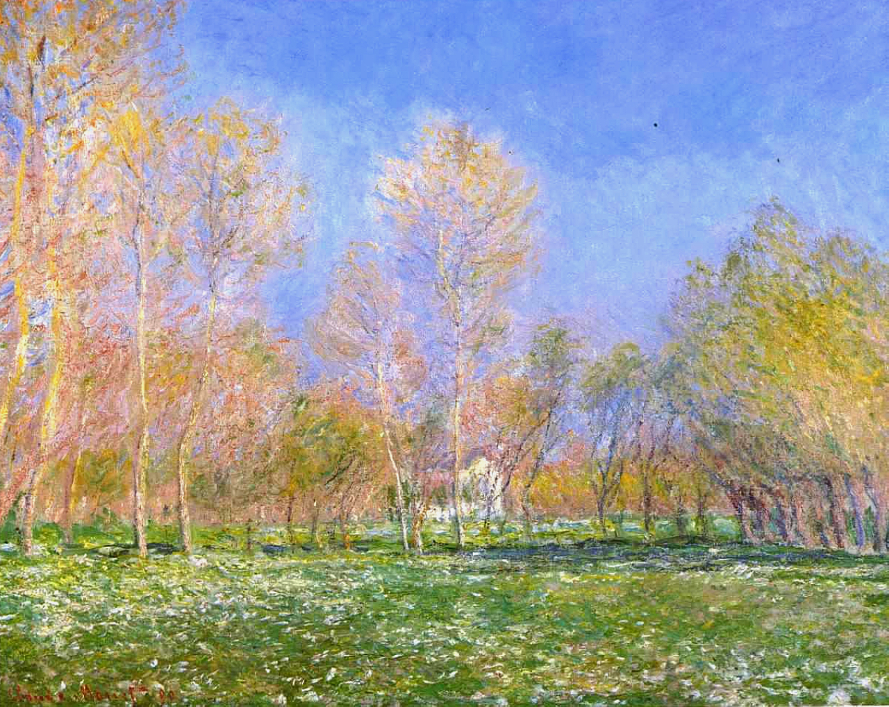 Springtime in Giverny (1890) - Claude Monet Tablo