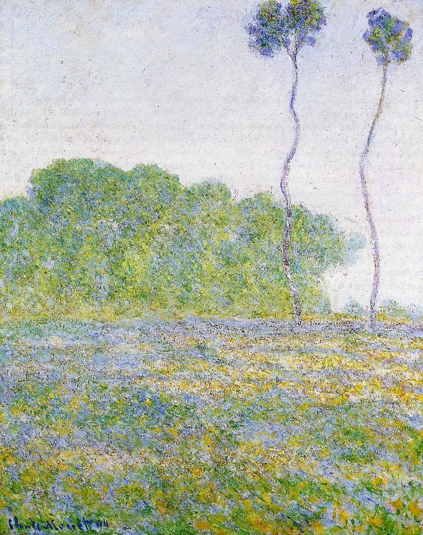 Springtime. Meadow at Giverny (1894) - Claude Monet Tablo