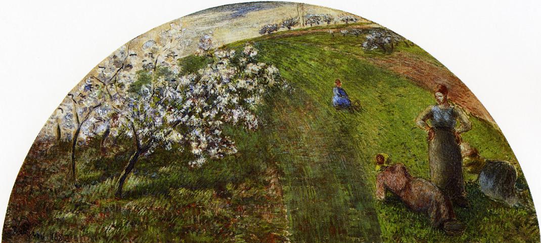 Springtime, Peasants in a Field (1882) - Camille Pissarro Tablo