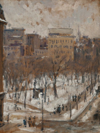 Square in Paris, Snowy Weather (1887) - Gustave Caillebotte Tablo