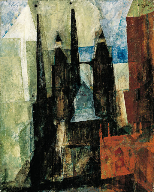 St. Mary's Church with the Arrow (1930) - Lyonel Feininger Tablo