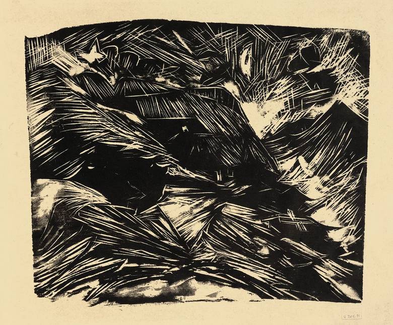 Staffelalp by Moonlight (1918) - Ernst Ludwig Kirchner Tablo