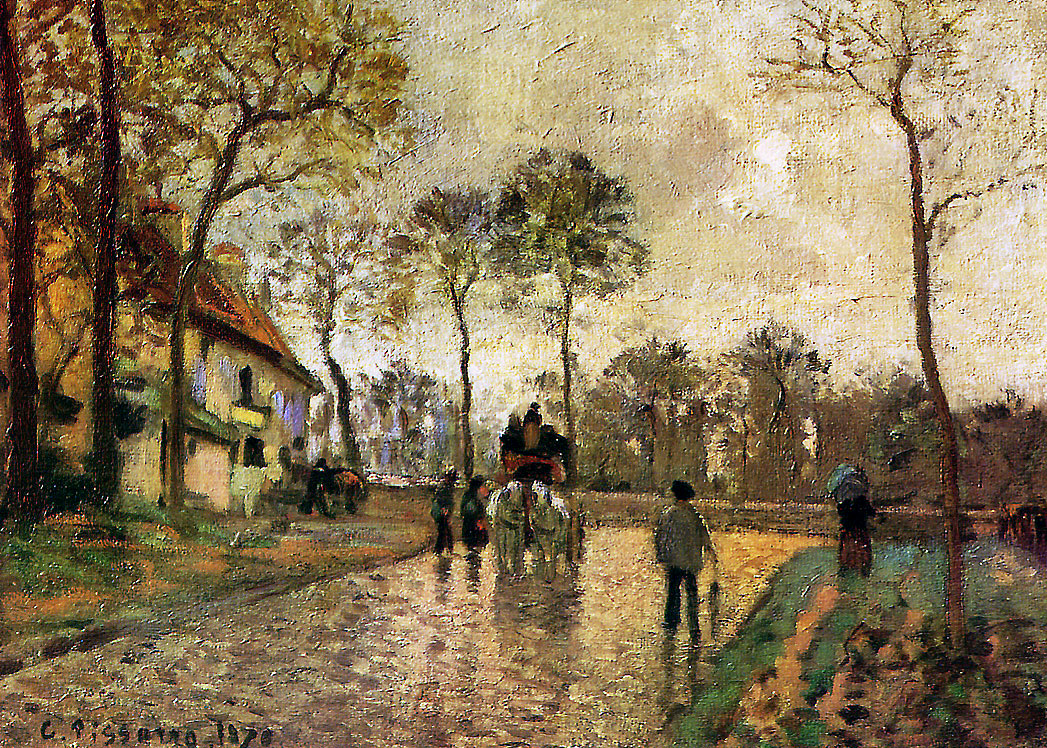 Stagecoach to Louveciennes (1870) - Camille Pissarro Tablo