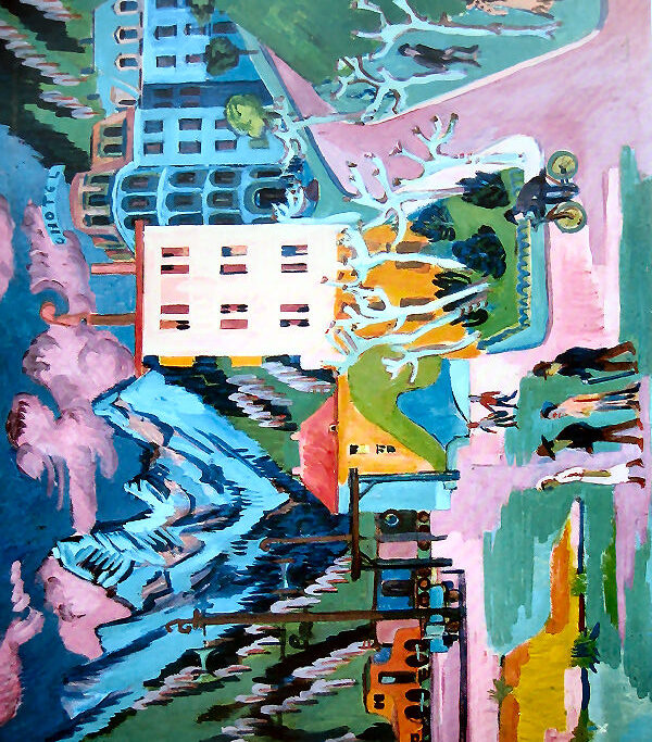 Station in Davos (1925) - Ernst Ludwig Kirchner Tablo