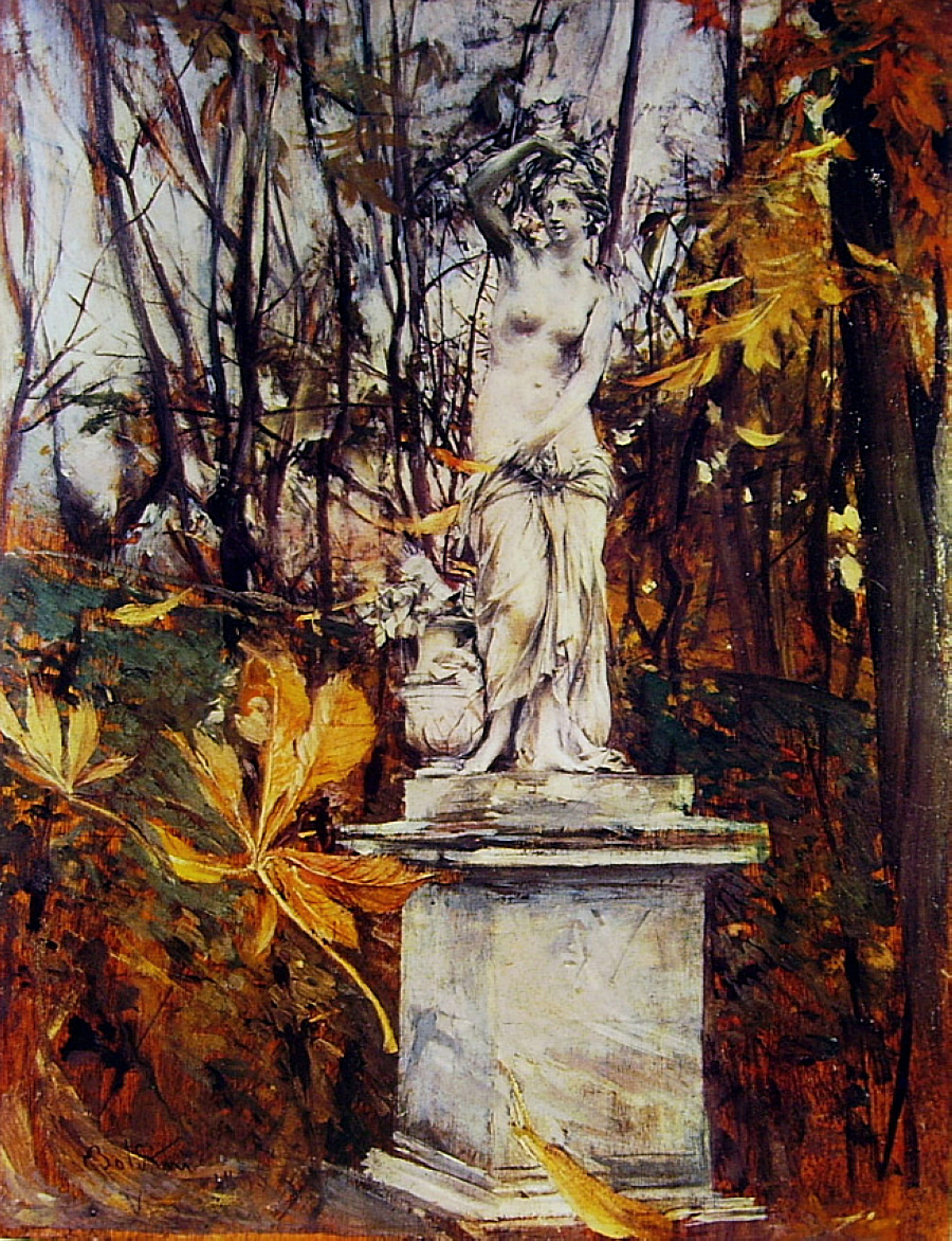 Statue in the Park of Versailles (1895) - Giovanni Boldini Tablo