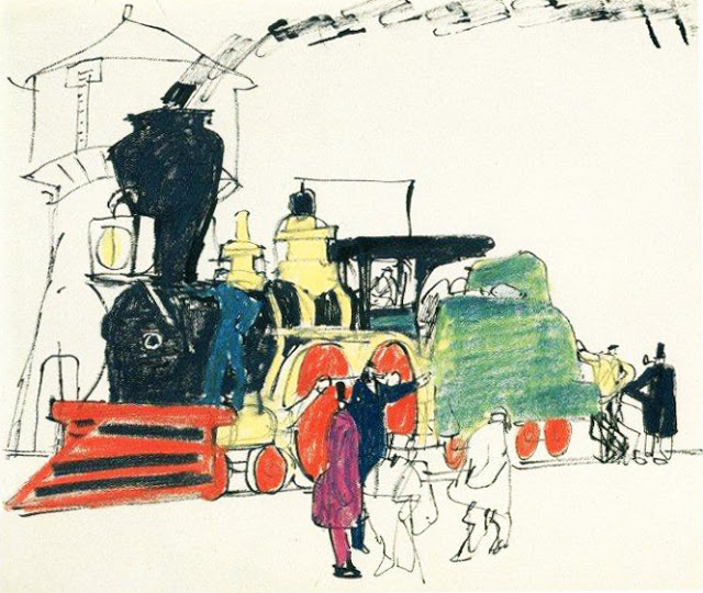 Steam Train (1908) - Lyonel Feininger Tablo