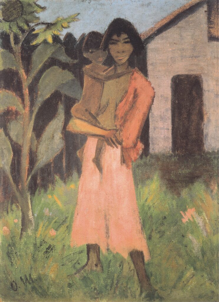 Stehende Zigeunerin Mit Kind (1926) - Otto Mueller Tablo