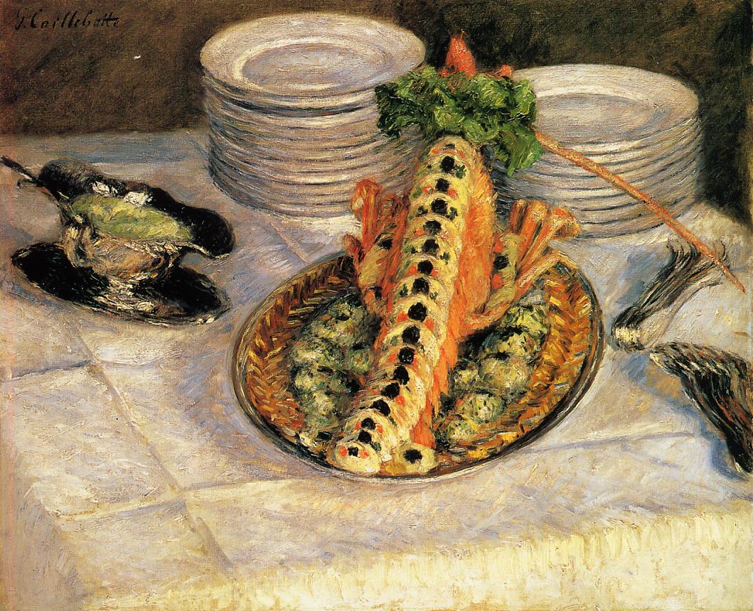 Still Life with Crayfish (1880) - Gustave Caillebotte Tablo