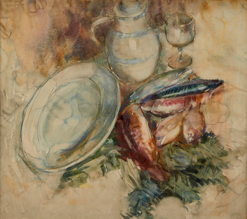 Still Life with Fish (1910) - Frances Hodgkins Tablo