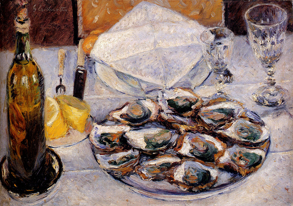 Still Life with Oysters (1881) - Gustave Caillebotte Tablo