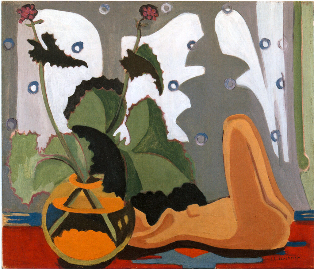 Still Life with Sculpture in front of a Window (1933) - Ernst Ludwig Kirchner Tablo