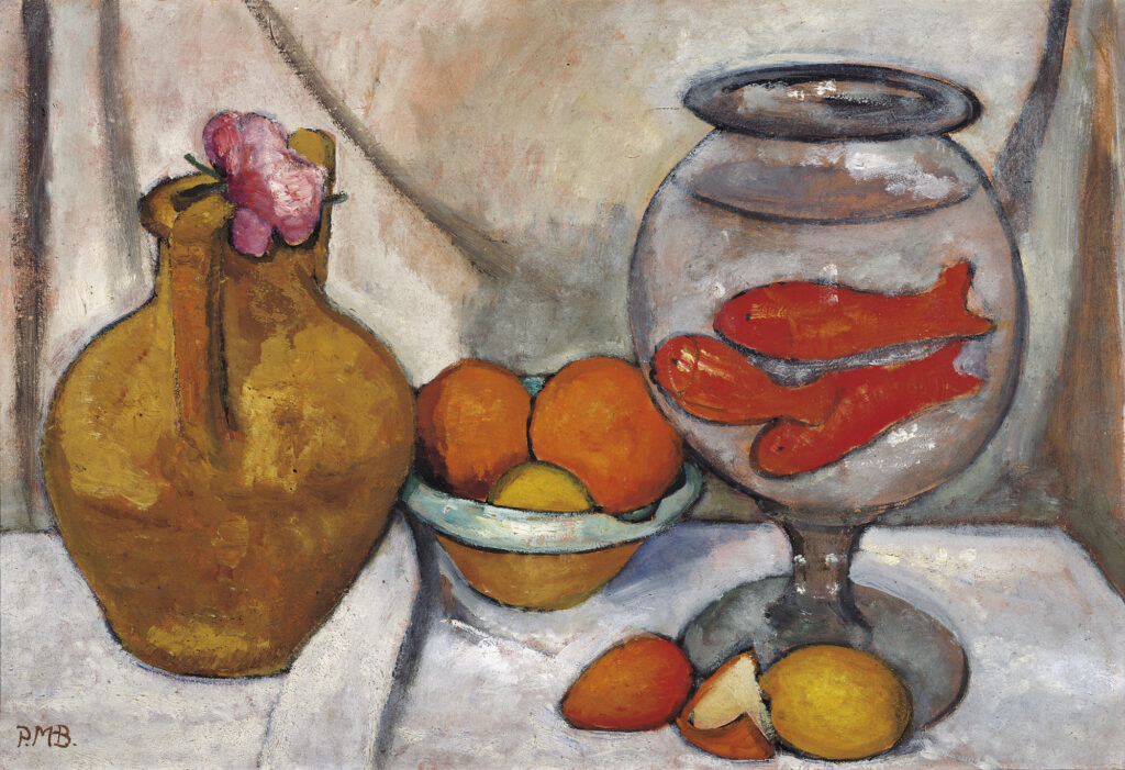 Still life with fish bowl (1906) - Paula Modersohn-Becker Tablo