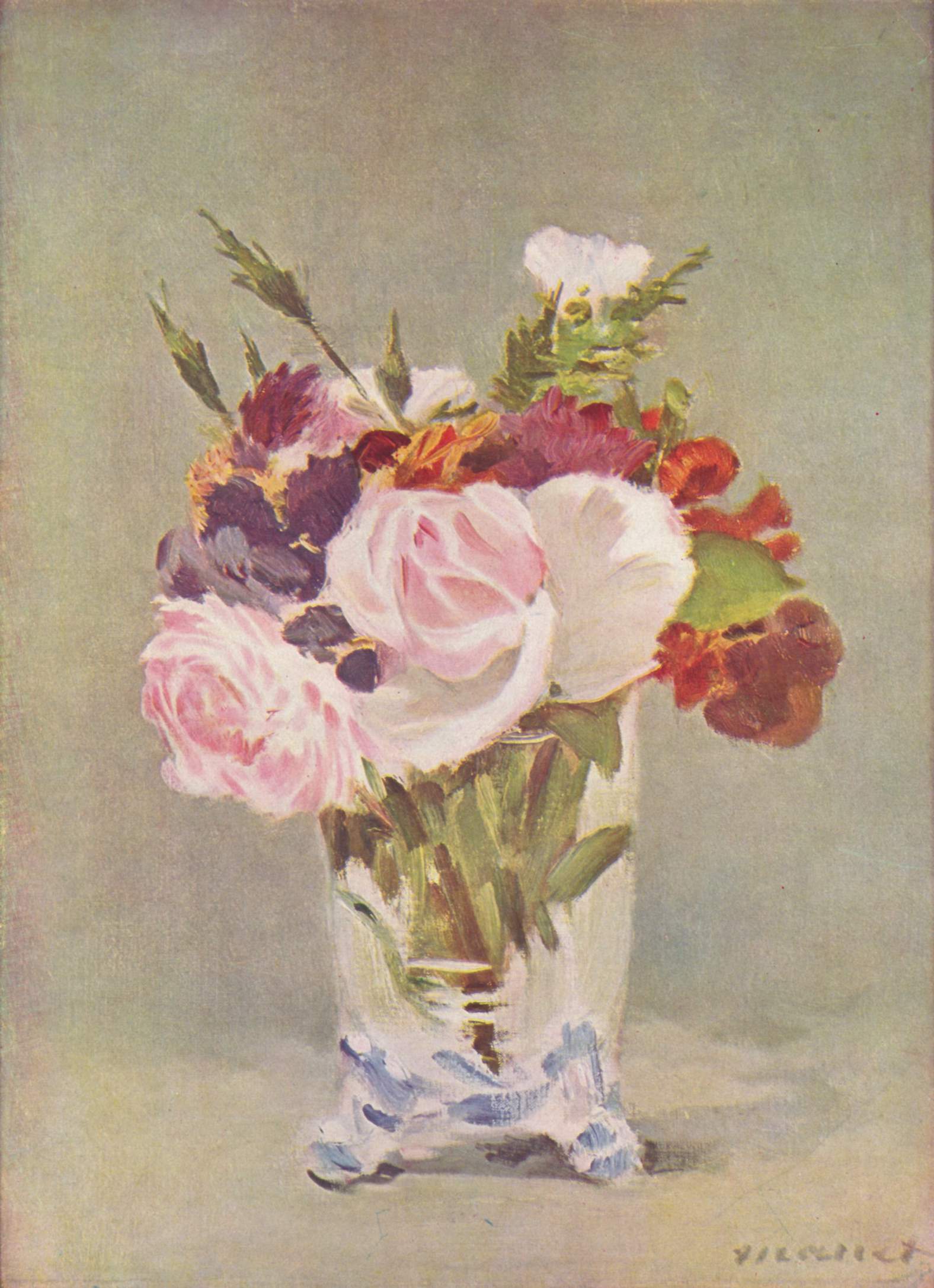 Still life with flowers (1880) - Edouard Manet Tablo