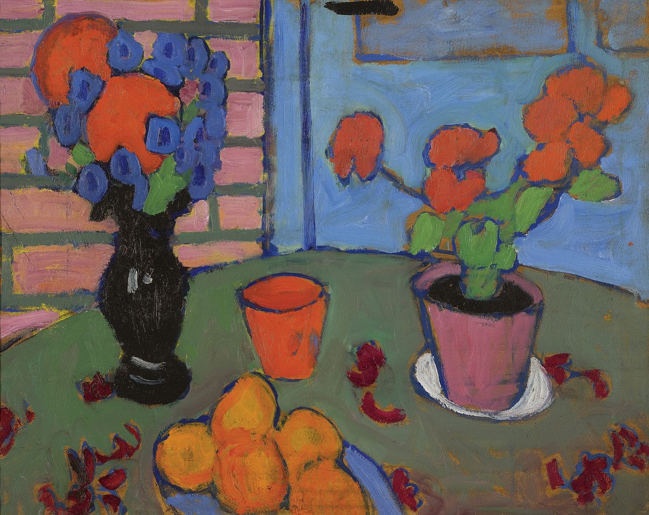 Still life with flowers and oranges (1909) - Alexej von Jawlensky Tablo