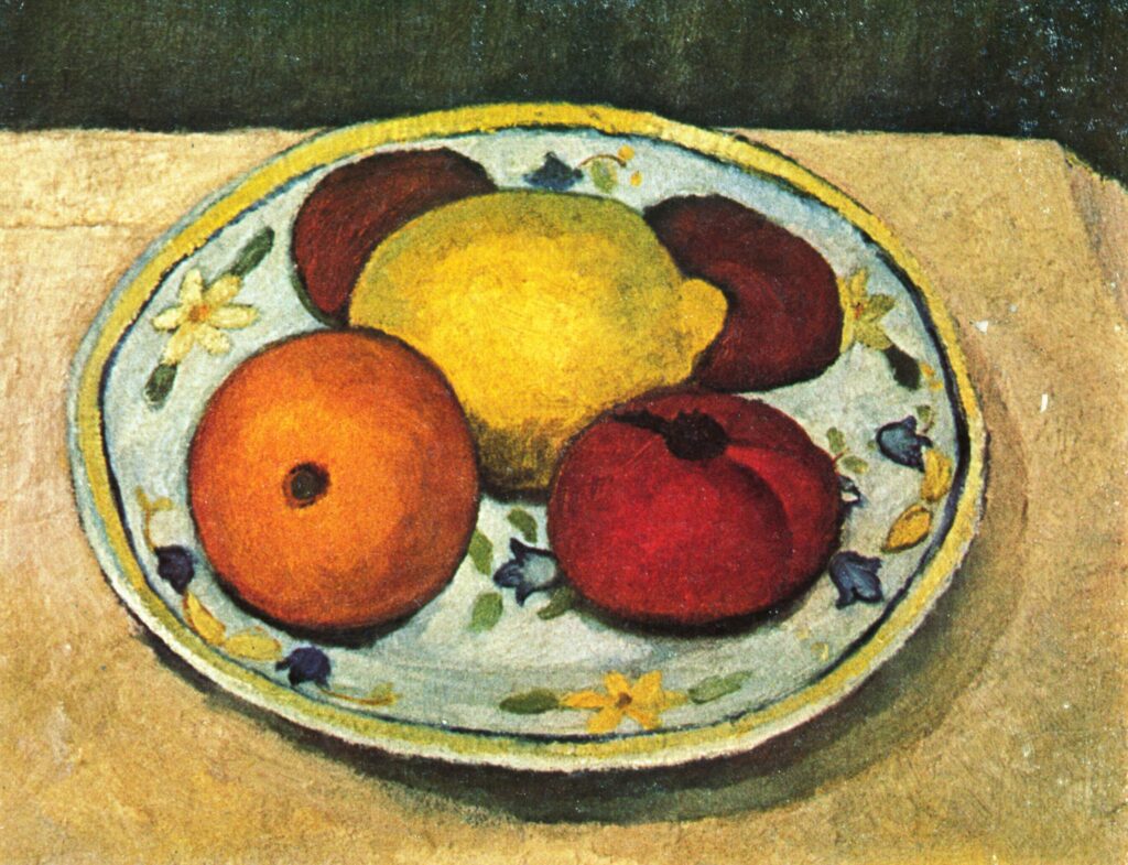 Still life with lemon, orange and tomato (1903) - Paula Modersohn-Becker Tablo