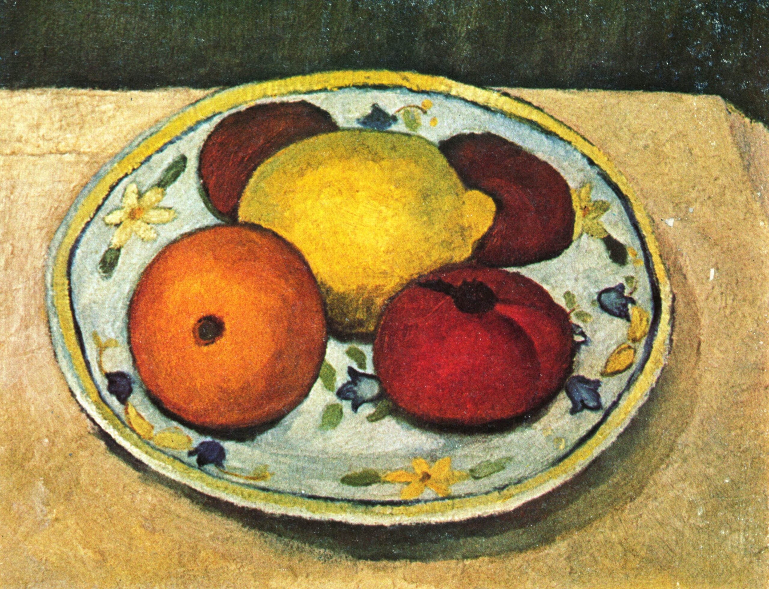 Still life with lemon, orange and tomato (1903) - Paula Modersohn-Becker Tablo