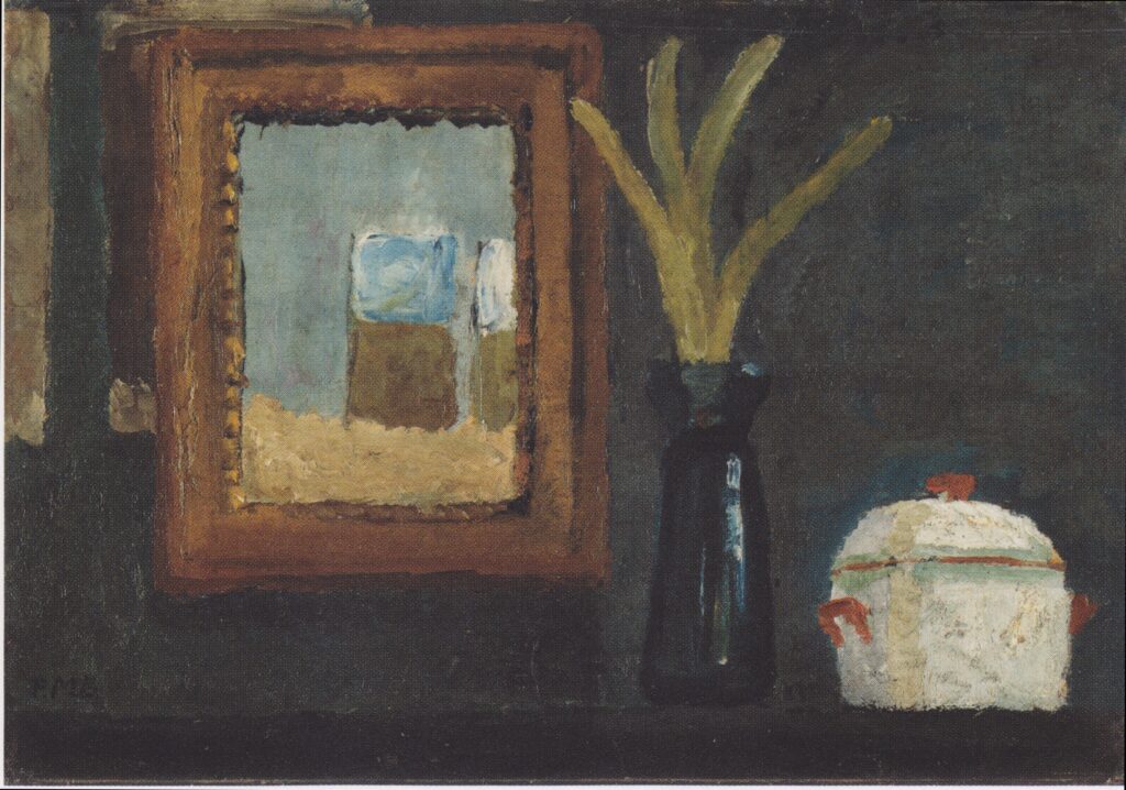 Still life with sugar bowl and hyacinth in a glass (1905) - Paula Modersohn-Becker Tablo