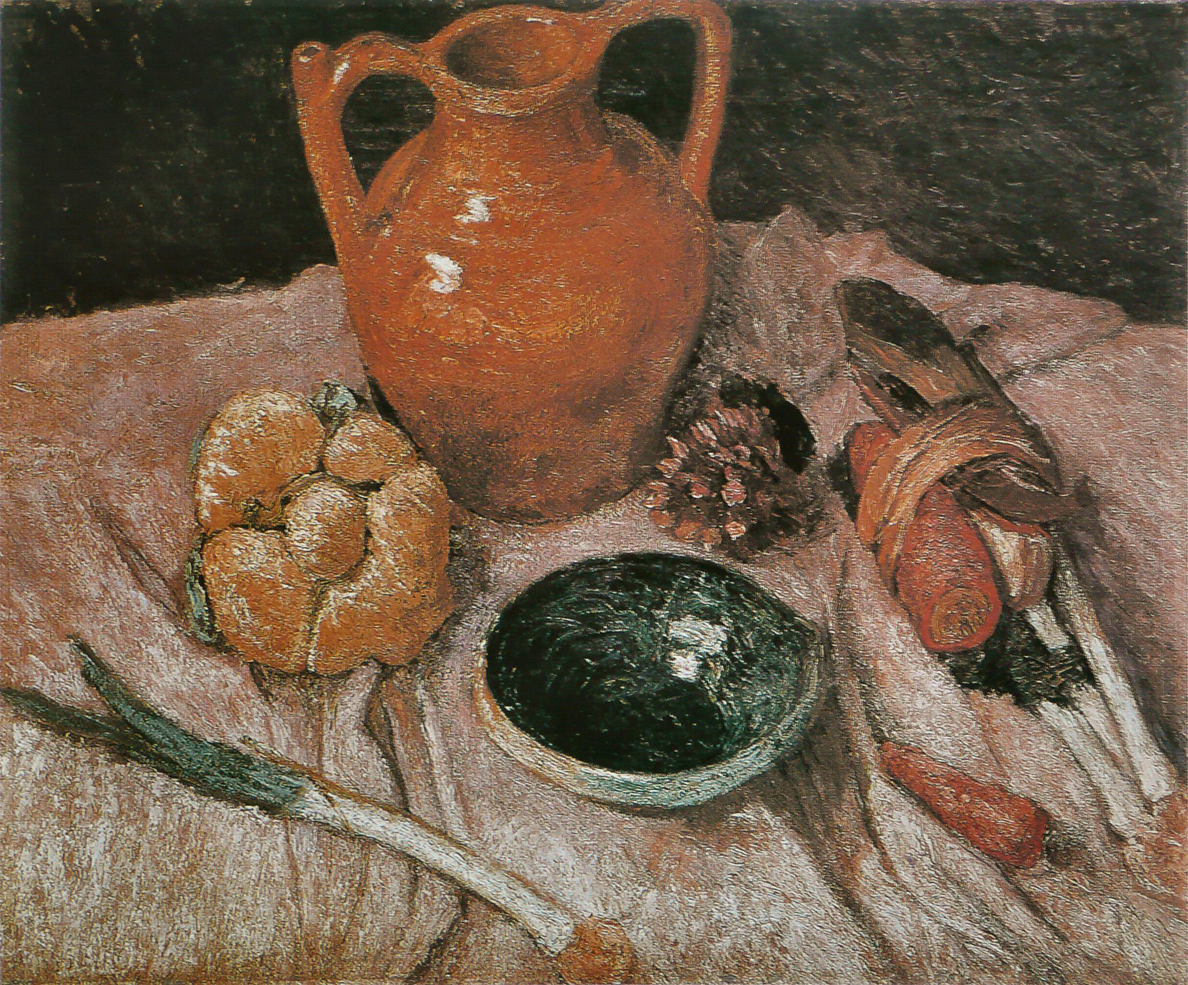 Still life with yellow jug (1905) - Paula Modersohn-Becker Tablo