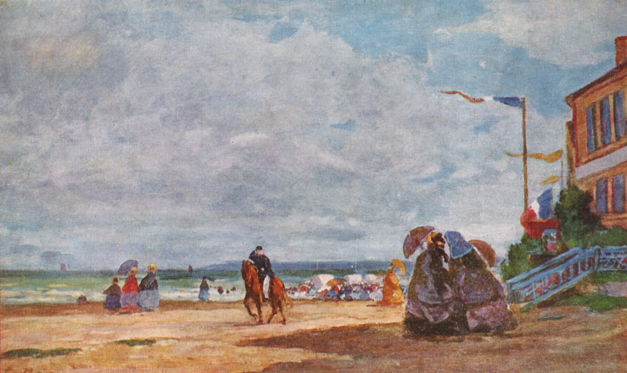 Strand in Trouville (1863) - Eugène Boudin Tablo