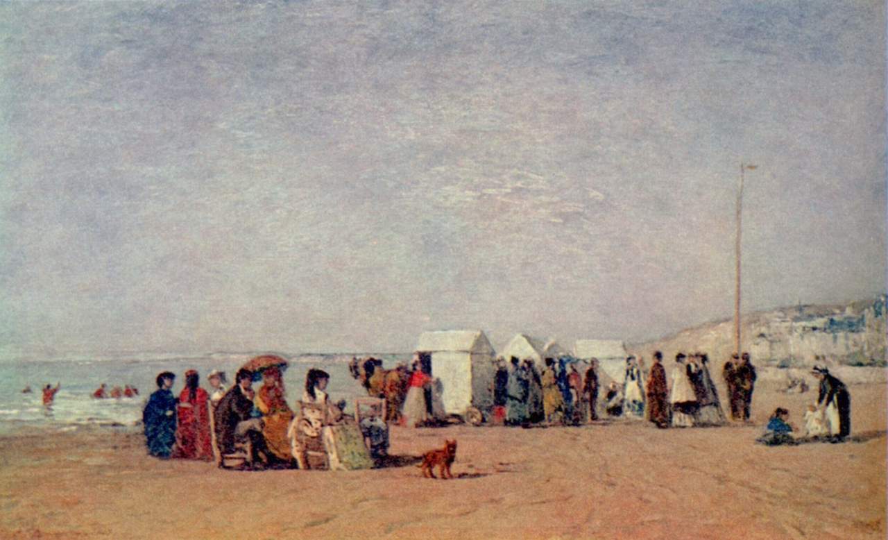 Strand in Trouville (1868) - Eugène Boudin Tablo