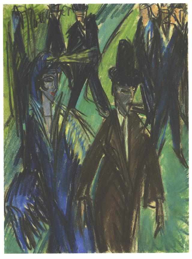 Street Scene - Ernst Ludwig Kirchner Tablo