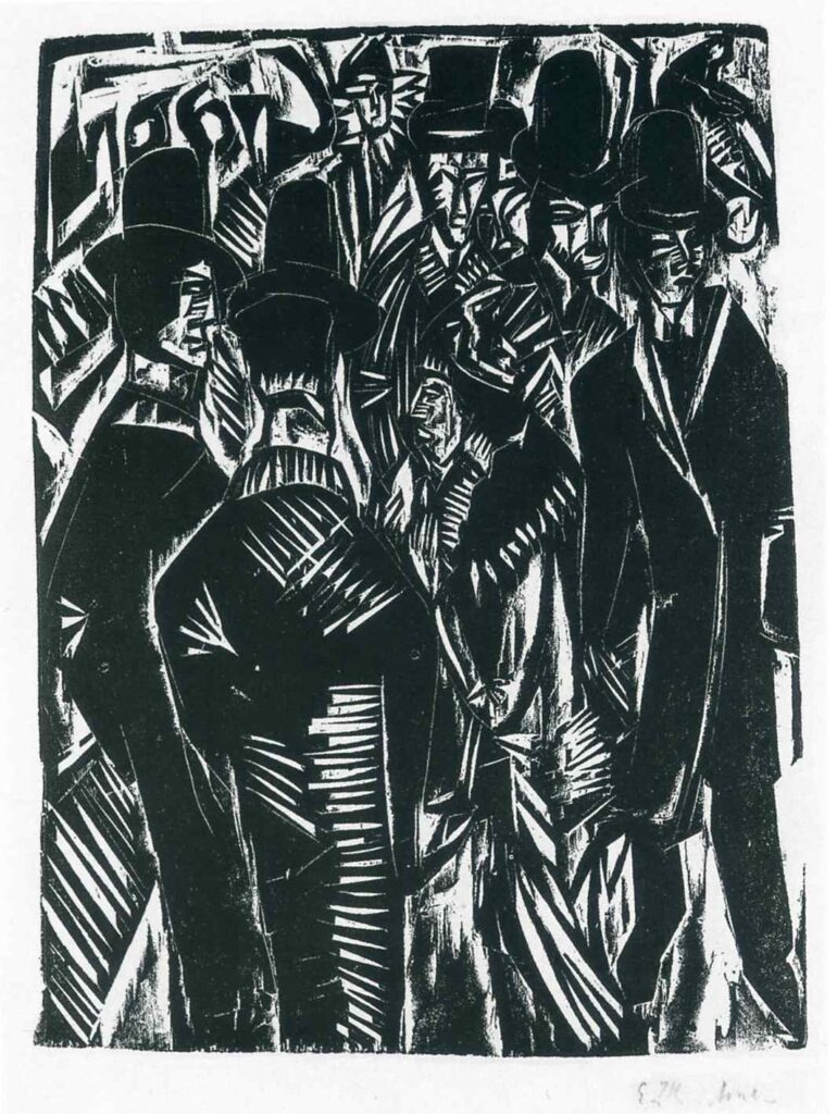 Street Scene In Front of the Shop Window (1914) - Ernst Ludwig Kirchner Tablo