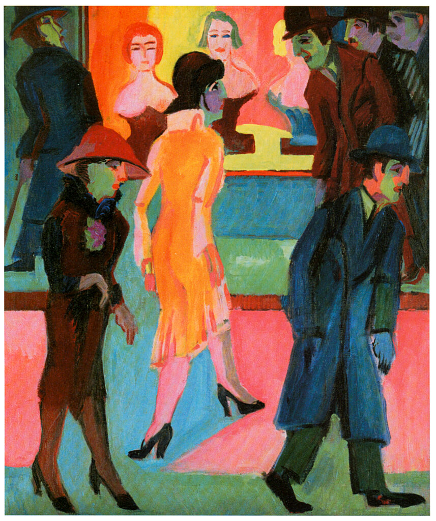Street Scene in front of a Barbershop (1926) - Ernst Ludwig Kirchner Tablo