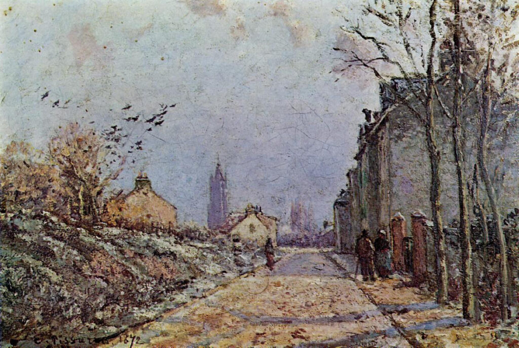 Street Snow Effect (1872) - Camille Pissarro Tablo