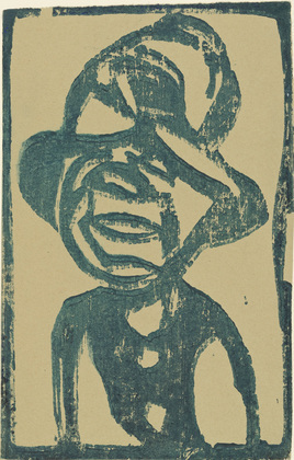 Street Urchin (Head with Hat) (1921) - Christian Rohlfs Tablo