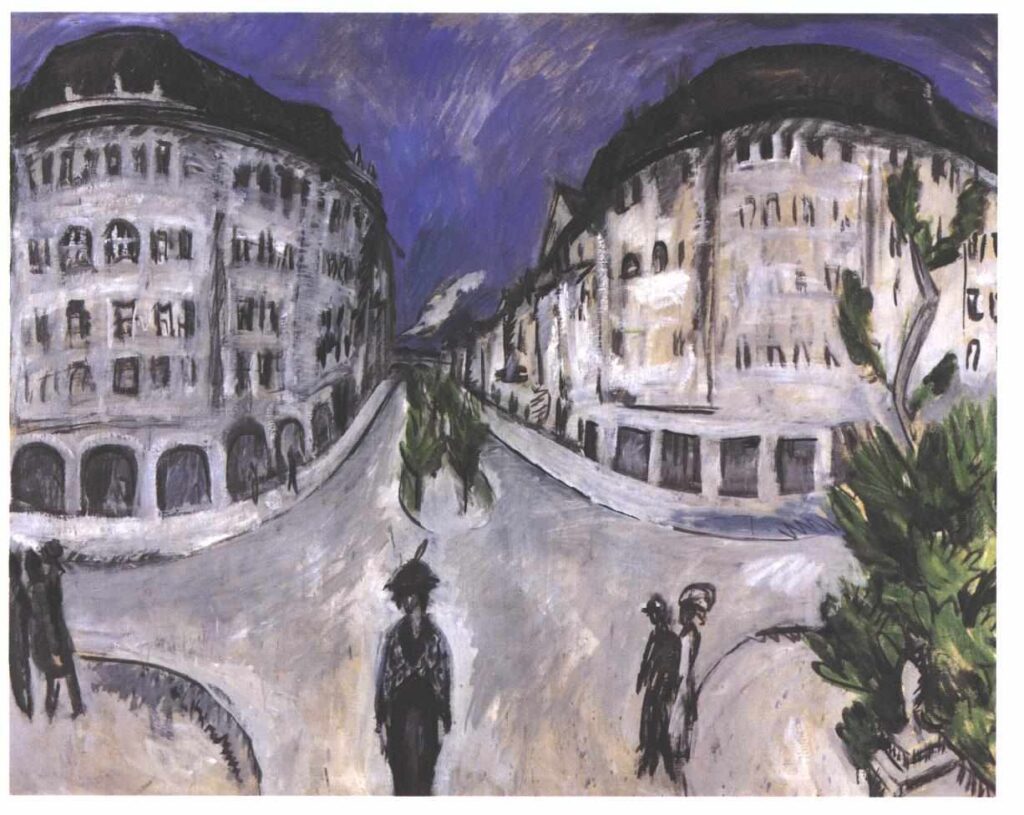 Street at Stadtpark (1912) - Ernst Ludwig Kirchner Tablo