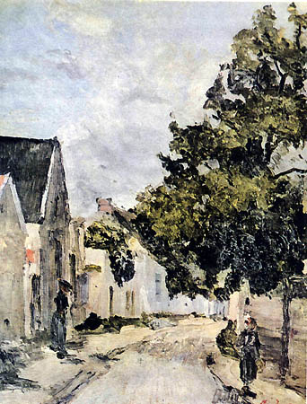 Street from Barbizon during summer time - Ion Andreescu Tablo