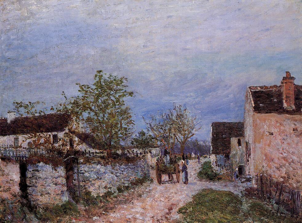 Street in Veneux (1883) - Alfred Sisley Tablo