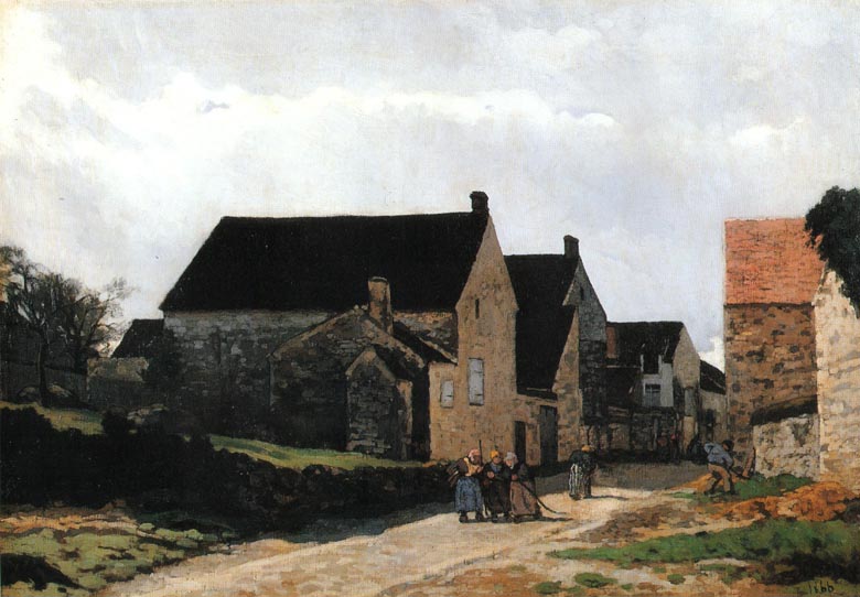 Street of Marlotte (also known as Women Going to the Woods) (1866) - Alfred Sisley Tablo